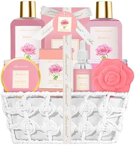 Gift Basket for Women, 9pcs Bath and Body Gift Basket Bath Set for Women by Ariosemonde