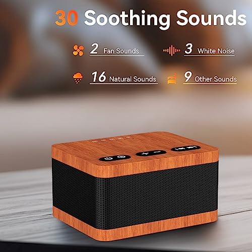 DailyBody Sound Machine White Noise Machine with 30 Soothing Sounds 32 Levels Volume 5 Timers and Memory Function Effectively Blocks Noise Ideal Sleep Machine for Baby Kids Adults… (Wood Grain) - Image 2