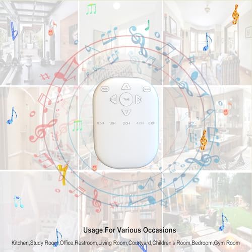 White Noise Sound Machine, Wireless Sound Machine with 36 Relaxing Sounds Including Nature Sounds and White Noise, Small Speaker for Home, Office, Hotel,Toilet, Travel. (White, Speaker and controller) - Image 5