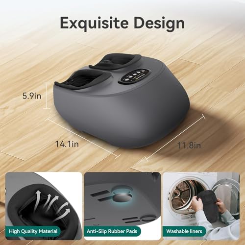 Snailax Shiatsu Foot Massager with Heat, Compression, Vibration, Electric Foot Massager Machine for Plantar Fasciitis, Neuropathy,Kneading, Foot Warmer with Remote Control, Size 13 - Image 5