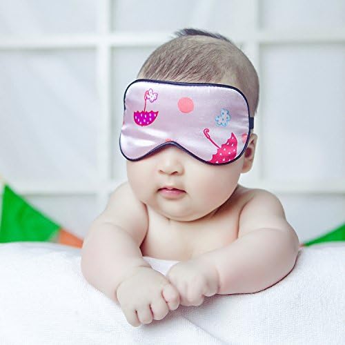 100% Natural Silk Sleep Eye Mask Kids, Cute Night Sleeping Mask with Adjustable Elastic Strap for Newborn (Baby Cute Pink) - Image 4