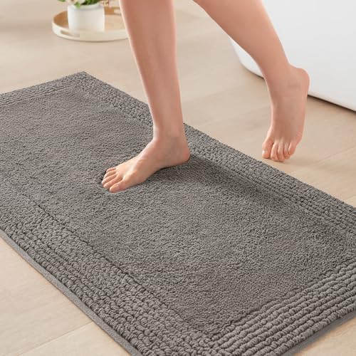 Madison Park Splendor Reversible 100% Cotton Bath Rug, 24 x 44, Charcoal by MADISONPARK
