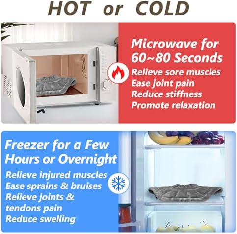 AiricePac Microwave Heating Pad for Neck Shoulders and Back Pain Relief with Moist Heat, Weighted Microwavable Heated Neck Wrap Warmer, Uncented Gery - Image 6