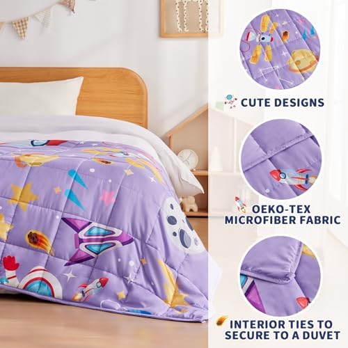 anfie Weighted Blanket(36"x48" 5lbs) Weighted Blanket Cooling Blanket for Resting,Throw Size Breathable Blanket with Premium Glass Bead(Purple Aerospace) - Image 2