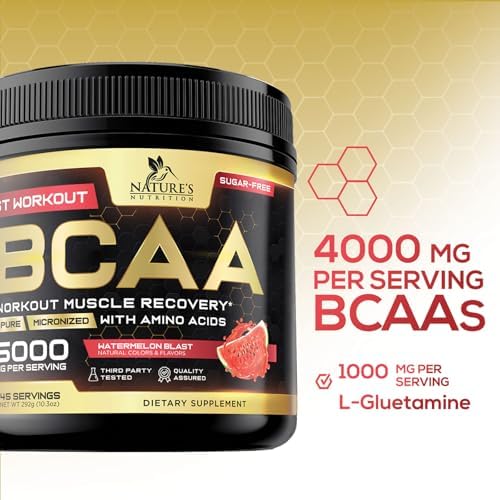 Muscle Recovery Drink Powder with BCAA, L-Glutamine & Amino Acids - Best Muscle Recovery Supplements for Post Workout - Sugar Free, Branched Chain Amino Acid Supplement for Women & Men - 45 Servings - Image 3