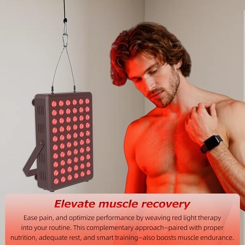 Red Light Therapy Panel for Body and Face, 660nm Red 850nm and Near Infrared Panel Built-in Timer, 60 LEDs High Power, Promote Sleep, Improve The Body, Relieve Muscle Fatigue（E300-Black) - Image 6