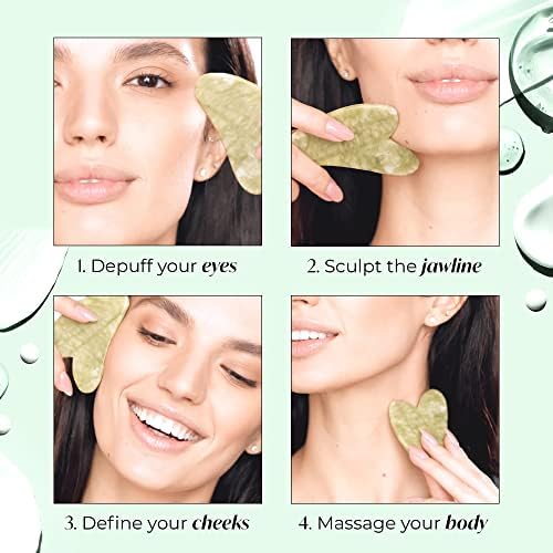 PLANTIFIQUE Gua Sha Facial Tools | Gifts | Massage Tool | Jawline Sculptor | Face Sculpting Tool for Your Skin Care Routine | Jade Guasha - Image 4