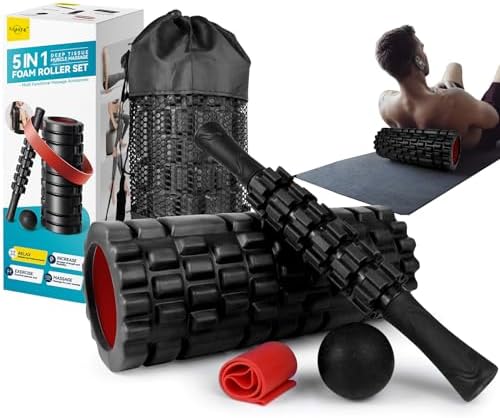 Krightlink 5-in-1 Foam Roller Set High Density Deep Tissue Muscle Massage by Krightlink
