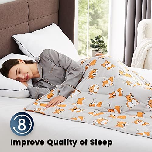 CuteKing Weighted Blanket for Adults: Weighted Blanket with Premium Glass Beads - Breathable Heavy Blanket for Comfort Sleep - Thick Blanket for Adult All Season(20lbs, 60"x80", CuteDog) - Image 2