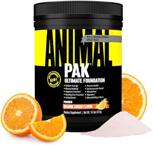 Animal Pak Multivitamin Powder All-in-1 Supplement | Orange 60 Serving by Animal