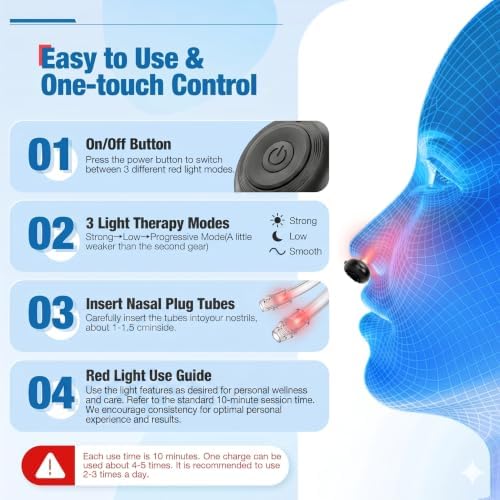 Red Light Nasal Therapy for Daily Wellness, Portable USB-Rechargeable 2Pcs - Image 6