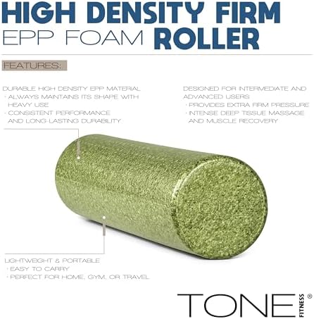 Tone Fitness High Density EPP Foam Exercise Foam Roller for Yoga, Pilates, Stretching, Massage, and Recovery | Multiple Sizes and Colors - Image 3