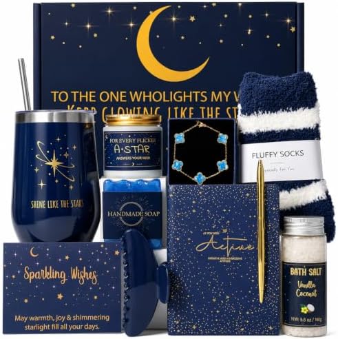 Starry Sky Good Luck Gifts Baskets, 10Pcs Self Care Birthday Gift for Women by TFHESIRUUTFH