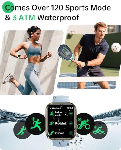 Smart Watch (Android & iPhones), 1.83" HD Alexa Built-in Smart Wacthes for Women Men With Heart Rate Monitor, Sleep/Step Tracker, 120+ Sport Modes Fitness Watch for Women, IP68 Waterproof Sport Watch - Image 4