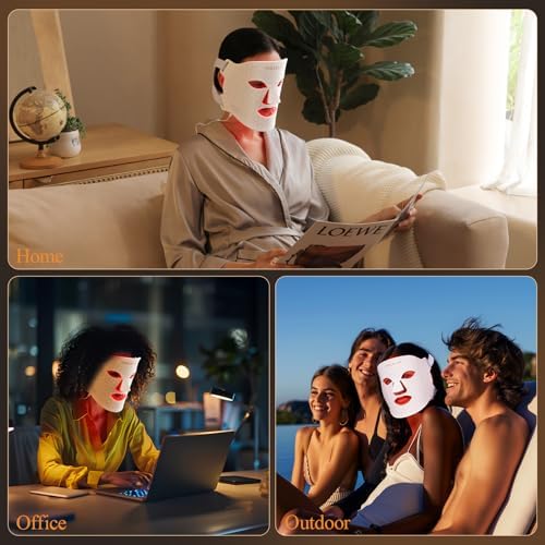 MEGELIN 7 Colors Led Light Therapy Facial Mask, Face Light Therapy Mask for Face, Reduce Wrinkles Smooth Skin, Infrared Light Skin Rejuvenation(White) - Image 6