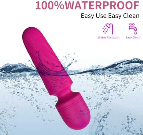 Mini Massager Wand-Waterproof,10 Vibration(Rose red) - Image 5
