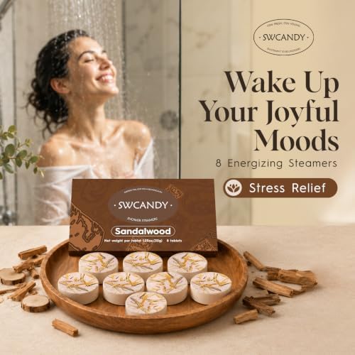 SWCANDY Sandalwood Shower Steamers 8 Pack, Home Spa Self Care - Image 3