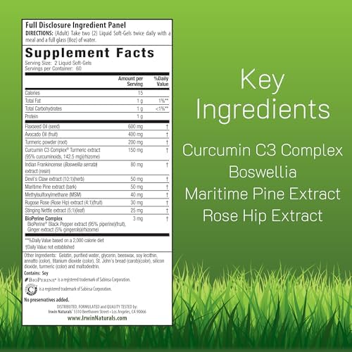 Irwin Naturals Whole-Body Turmeric Curcumin Wellness Formula | 60 Softgels - Image 2