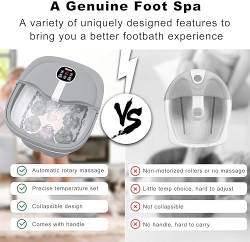 Collapsible Foot Spa Electric Rotary Massage with Heat, Bubble, Remote - Image 2