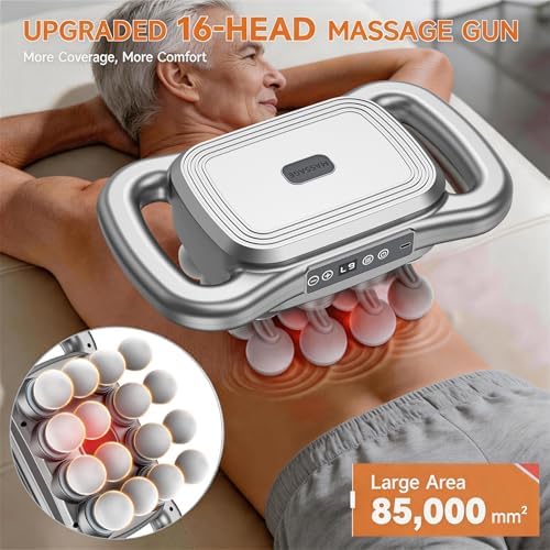 16 Head Massage Gun Deep Tissue,Cordless Electric Back Percussion Massager - Image 3
