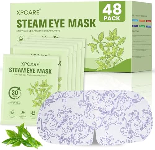 XPCARE 48 Pack Steam Eye Mask Disposable for Dry Eyes Cornea Care-Green Tea by XPCARE