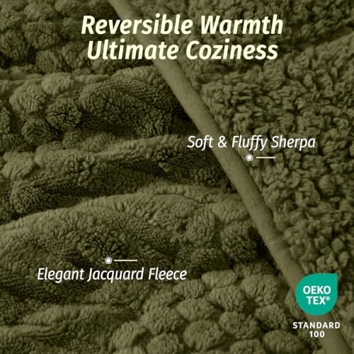 Wemore Sherpa Weighted Blankets for Adults, 60" x 80" 15 lbs Army Green - Image 2