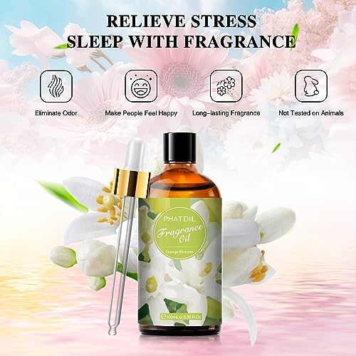 PHATOIL 3.38FL.OZ Orange Blossom Fragrance Oils for Aromatherapy, Essential Oils for Diffusers for Home, Perfect for Diffuser, DIY Candle and Soap Making, DIY Scented Products - 100ml - Image 4