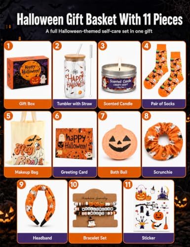 11 Pcs Halloween Boo Basket Stuffer for Women, Build a Boo Basket Kit - Image 3