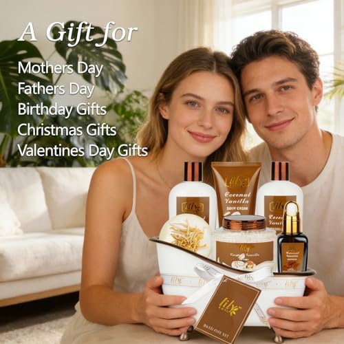 Coconut Vanilla Spa Gifts, 7Pcs Moisturizing Gift Set for Women & Men - Image 2