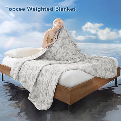 Topcee Weighted Blanket for Adults (15 lbs, 60" x 80") Queen Size Soft Cooling Heavy Blanket Sleeping, Apply to 130-160 lbs Body, Thick Breathable Blanket with Glass Bead, Easy Care - Image 2