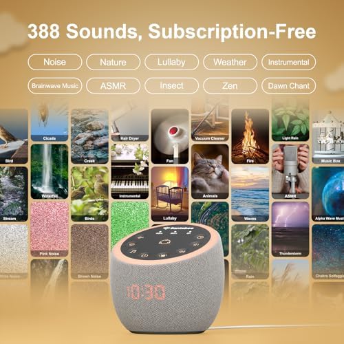 White Noise Sound Machine for Sleep Smart with 388 Sounds&3 Custom Buttons - Image 3