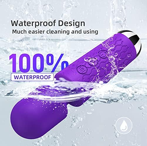 Handheld Cordless Mini Massager, Powerful Quiet with Waterproof, 20 Modes & 8 Speeds Vibration Wand for Back Neck Shoulders, Muscle Soreness Relief & Recovery (Purple) - Image 4