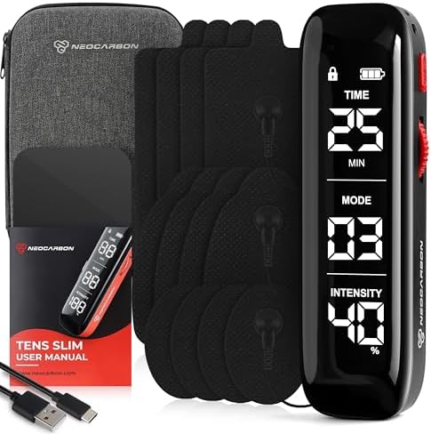 NEOCARBON TENS Unit Muscle Stimulator Slim for Pain Relief, Black by Neocarbon