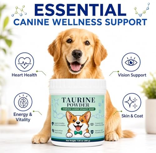 Taurine Powder for Dogs, Dog Taurine Supplement, Supports Heart Health, Vision, Skin, Coat, Boosts Energy & Daily Wellness, 200g - Image 4