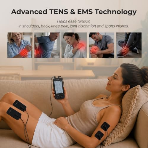 3-in-1 Precision TENS Unit Muscle Stimulator, Rechargeable Dual Channel TENS, EMS & Massage Machine, 24 Expertly Tuned Therapy Modes, 30 Smooth-Step Intensity Levels, 12 Electrode Pads - Image 4