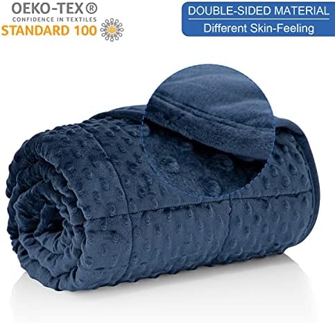 Huloo Sleep Weighted Blanket Queen 20lbs for Adult(60"×80",Navy Blue) Breathable Soft Minky Weighted Throw Blanket for All Season,Heavy Blanket with Premium Glass Beads - Image 2