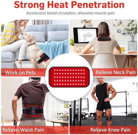 Red Light Therapy for Body, 660nm 850nm Infrared Light Therapy Pad, Wearable Wrap with Timer Remote Control for Back Shoulder Waist Knee, Infrared Light Device Home Use, 12.4'' x 5.7'' Large Area - Image 5