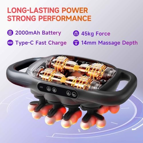 28-Heads Massage Gun Set for Total Body Muscle Recovery, Deep Tissue Percussion Massager with 9 Adjustable Modes, Quiet High-Power Back & Full-Body Massager for Home, Gym & Office, - Image 6