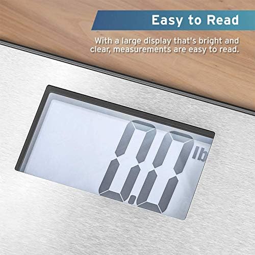 Etekcity Stainless Steel Digital Body Weight Bathroom Scale Step-On Technology Large Blue LCD Backlight Display, 400 Pounds, Grey, 12x12 Inch (Pack of 5) - Image 2