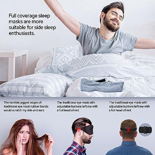 Cotton Sleep Eye Mask for Men and Women, 100% Blocking Light Sleeping Mask - Image 5