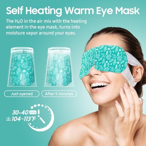 BeHoomi 20 Packs Steam Eye Mask, Heated Eye Mask Warm Compress for Eyes, Disposable Self Heating Steam Mask for Home, Sleep, Spa, Travel Essentials & Relaxation Gifts for Women (Unscented) - Image 5