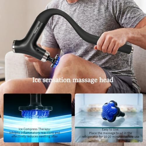 Sfozstra Massage Gun: Heat Cold Therapy Red Light Long Handle Massager - Image 3