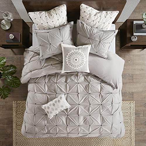 INK+IVY Sofia Mid Century Modern Cotton Square Decorative Pillow Sofa Cushion Lumbar, Back Support, 20"x 20", Medallion Embroidery Grey - Image 4