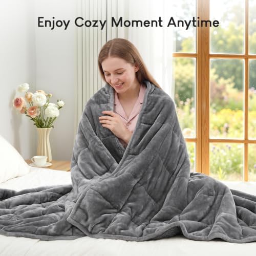 Cottonblue Sherpa Fleece Weighted Blanket for Adults 15 lbs 48x72in Soft - Image 5
