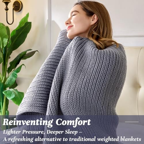 Guohaoi Knitted Weighted Blanket for Adults, 48"x72" 20lbs Full/Queen Size - Image 6