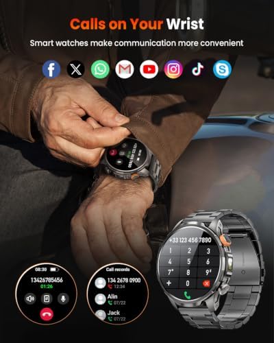Military Smartwatch for Men 1000mAh Fitness Tracker Rugged Men Watch 2Bands - Image 7