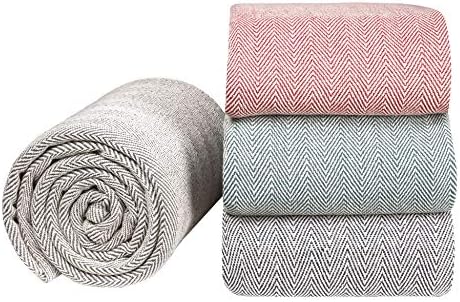 Glamburg 100% Soft and Breathable Cotton Thermal Blanket Twin Charcoal - Perfect for Layering Any Bed for All Season - Image 2