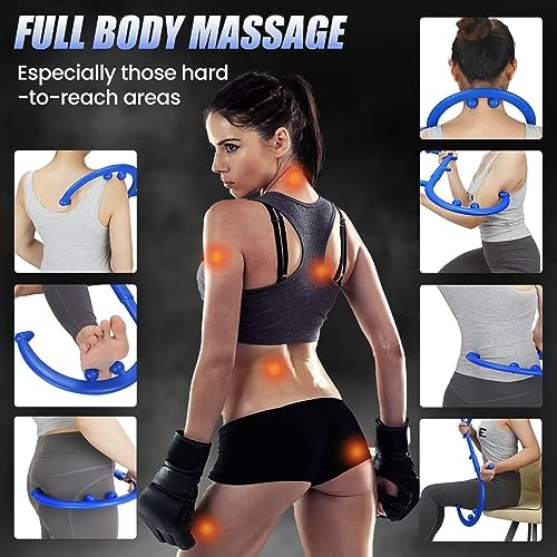 Trigger Point Massage Cane, Deep Tissue Full Body Back Neck Shoulder Self Massage Tool for Muscle Knots, Ergonomic Therapy Cane for Hard-to-Reach Areas, Lightweight Portable, FSA-HSA-Eligible, Blue - Image 3