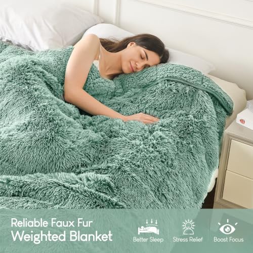 Cottonblue Weighted Blanket 15lbs for Adults Twin Size 48x72in Soft Sherpa - Image 2