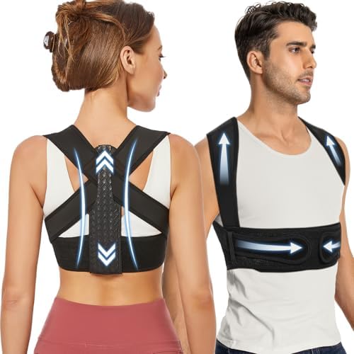 WNIEYO Posture Corrector for Women, Back Brace Posture Corrector Neck Hump, Back Support for Men and Women - Upper Back Pain Relief, Improve Posture, Correct Hunchback, Slouching, Kyphosis(L) by WNIEYO